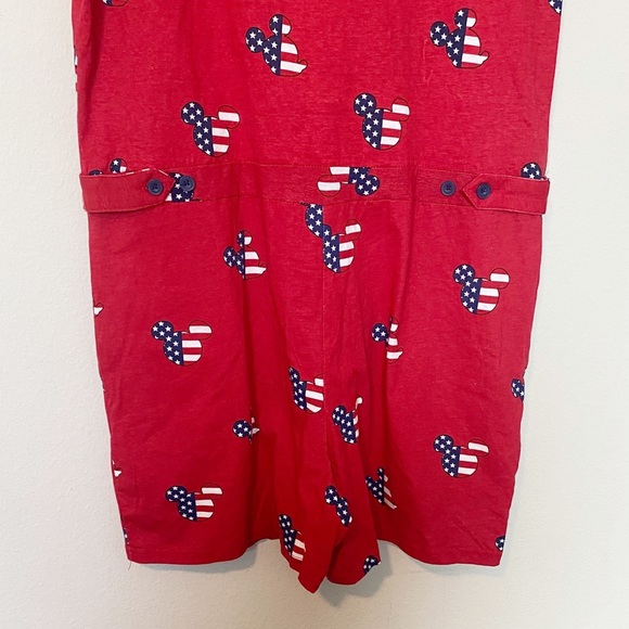 Disney Mickey Mouse Unisex Romper Shorts American Flag Patriotic Red/Blue Large - Picture 9 of 10